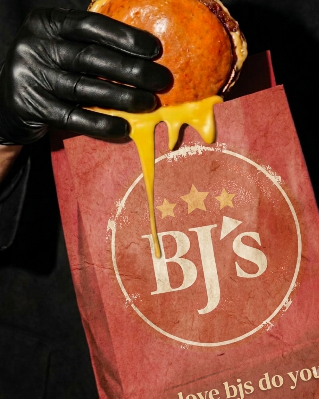 Loaded BJ's hot dog with toppings